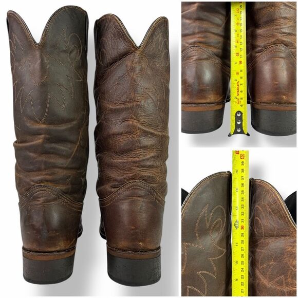 Durango Western Cowboy Boots Crumpled Distressed Soft Brown Leather Men’s 11 D - Picture 9 of 11